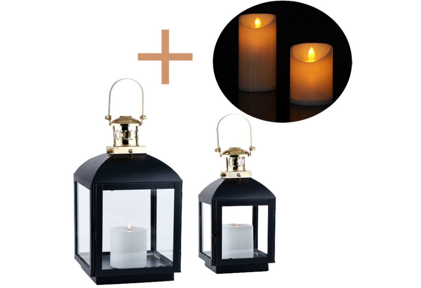 Marrakesch Orient & Mediterran Interior Kerzenlaterne 2er Set LED Skandinavisches Design Balkon Windlicht Gartenlaterne von Marrakesch Orient & Mediterran Interior