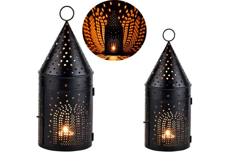 Marrakesch Orient & Mediterran Interior Kerzenlaterne 2er Set Windlicht Laterne Weihnachtslaterne Christmas (2er Set), aus Metall von Marrakesch Orient & Mediterran Interior