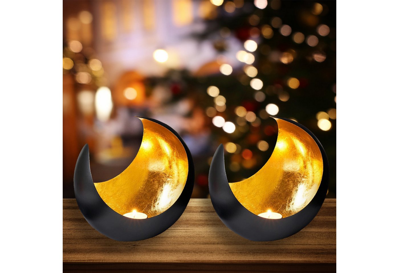 Marrakesch Orient & Mediterran Interior Teelichthalter 2er Set MAADES Windlicht Laterne orientalisch Moona Groß 20cm Gold, Handarbeit Marrakesch Orient & Mediterran Interior Teelichthalter 2er Set MAADES Windlicht Laterne orientalisch Moona Groß 20cm Gold, Handarbeit von Marrakesch Orient & Mediterran Interior