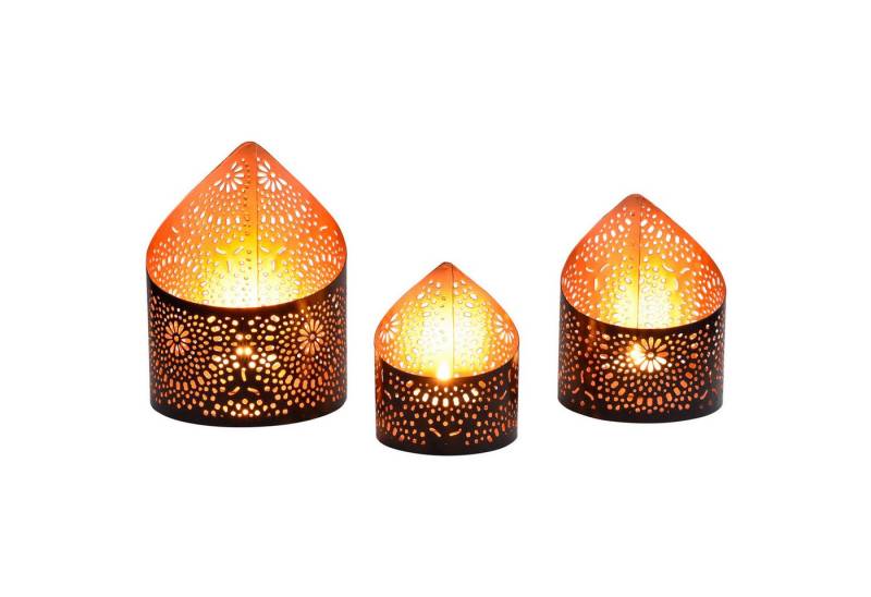 Marrakesch Orient & Mediterran Interior Teelichthalter 3er Set Orientalische Deko Windlicht Teelichthalter Yous Schwarz, Handarbeit von Marrakesch Orient & Mediterran Interior