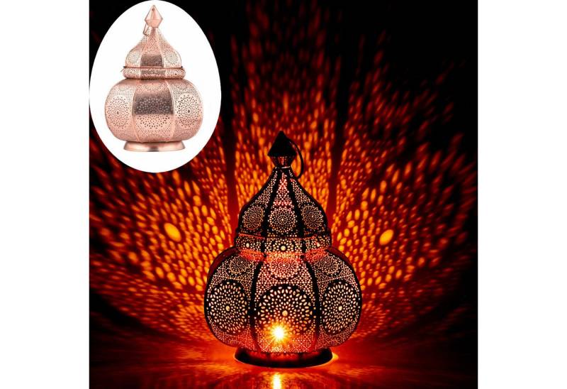 Marrakesch Orient & Mediterran Interior Teelichthalter Orientalische Laterne Leuchte Tischlampe Lamisa Kupfer, Handarbeit von Marrakesch Orient & Mediterran Interior