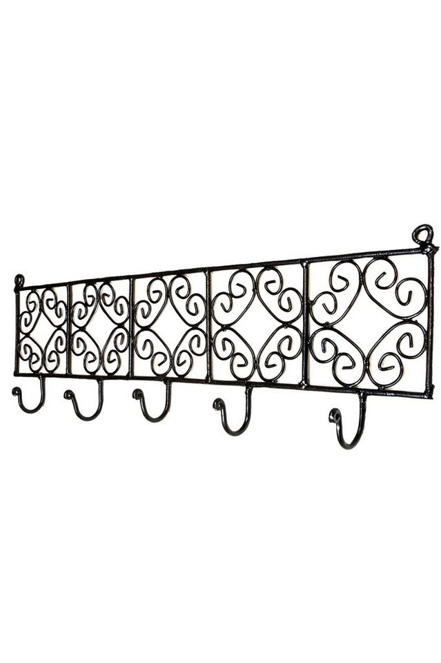 Marrakesch Orient & Mediterran Interior Kleiderhaken Wandgarderobe Djamira 60cm, Schmiedeeiserne Garderobe mit 5 Haken, Handarbeit von Marrakesch Orient & Mediterran Interior