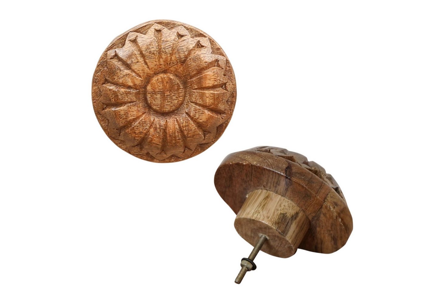 Marrakesch Orient & Mediterran Interior Kommode Boho Möbelgriff Admir 9cm aus Holz rund handgeschnitzt (1 St) von Marrakesch Orient & Mediterran Interior
