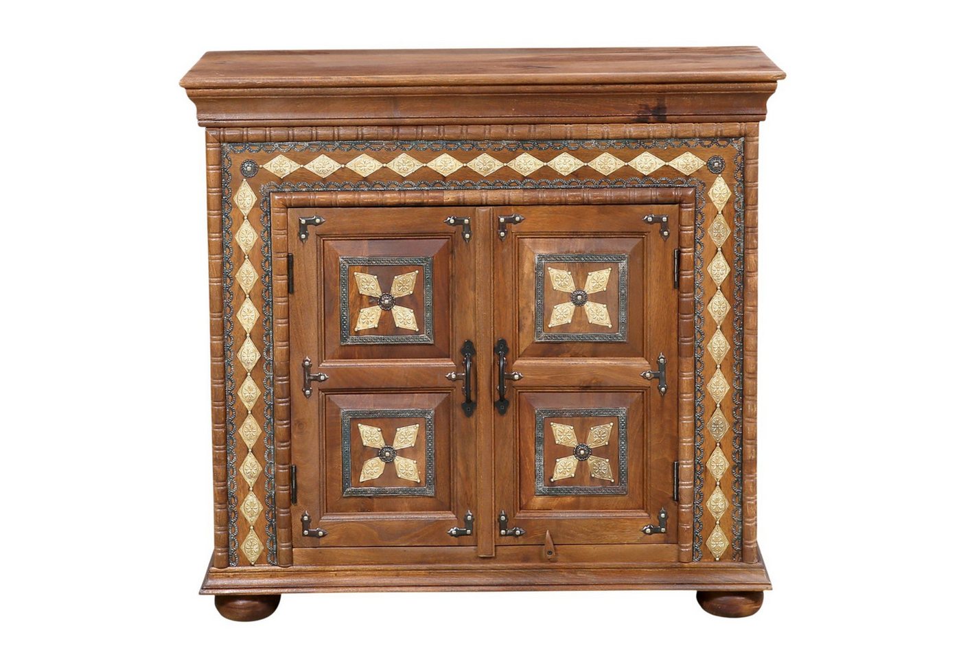 Marrakesch Orient & Mediterran Interior Kommode Kommode Abtin100cm Massivholz Mangoholz Handarbeit Orient Boho Vintage (1 St) von Marrakesch Orient & Mediterran Interior