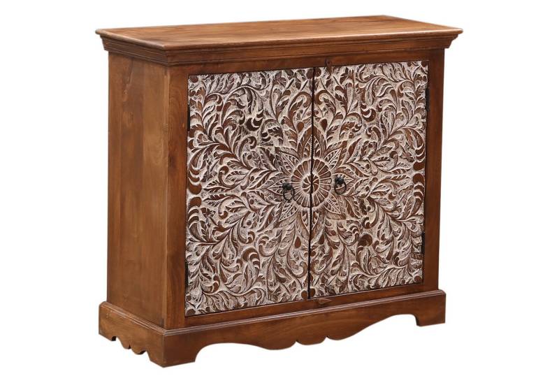 Marrakesch Orient & Mediterran Interior Kommode Vintage Kommode Kommodenschrank für Wohnzimmer aus Holz Braun Haifo (1 St) von Marrakesch Orient & Mediterran Interior