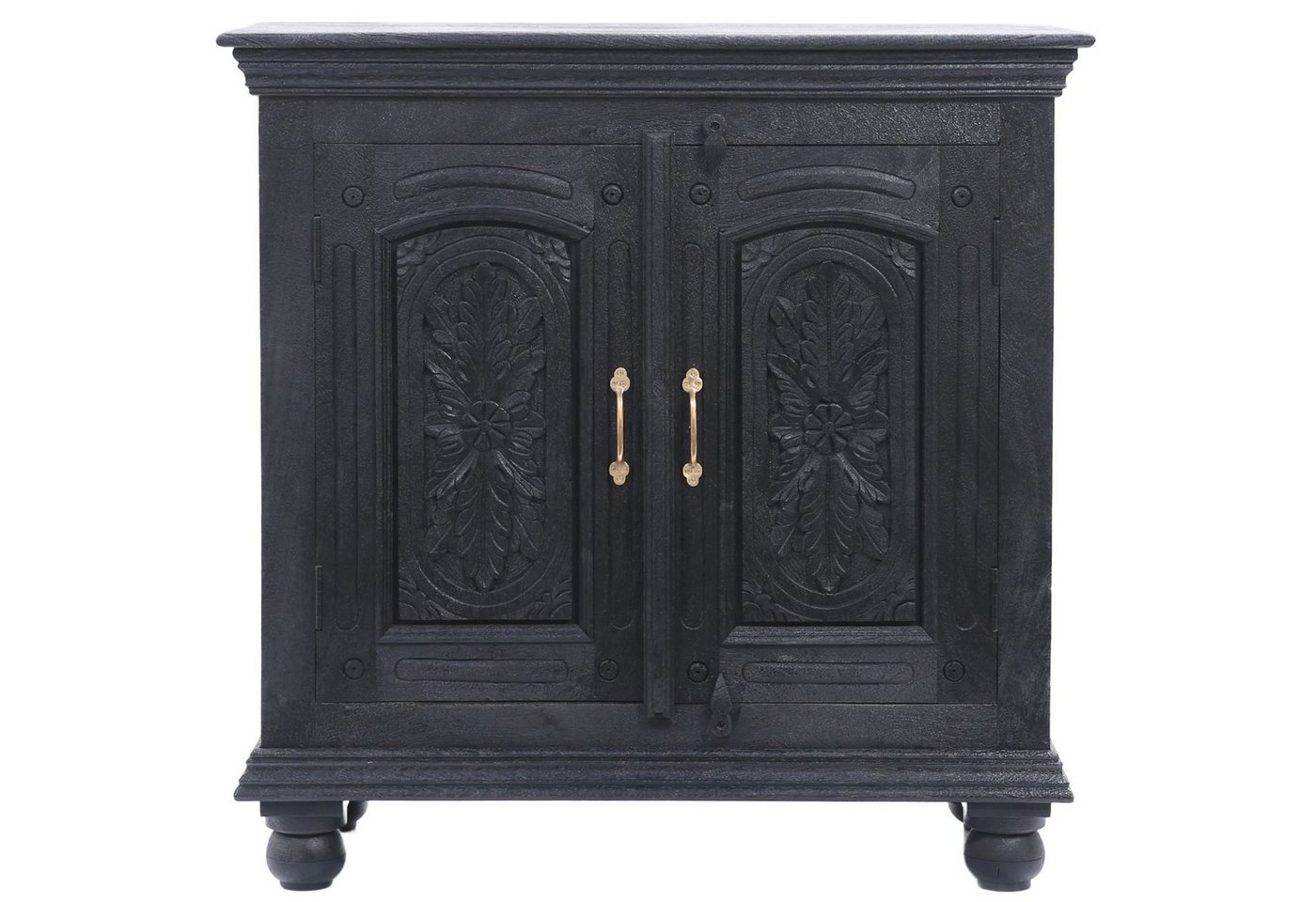 Marrakesch Orient & Mediterran Interior Kommode Vintage Möbel Sideboard Kommode aus Holz Serena Schwarz (1 St), Handarbeit von Marrakesch Orient & Mediterran Interior