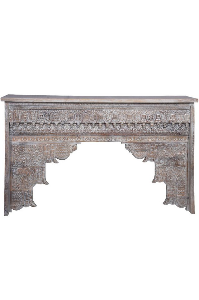 Marrakesch Orient & Mediterran Interior Konsolentisch Konsole Hadidza Holz Weiß 150cm, Oriental Vintage Stil handgefertigt Marrakesch Orient & Mediterran Interior Konsolentisch Konsole Hadidza Holz Weiß 150cm, Oriental Vintage Stil handgefertigt von Marrakesch Orient & Mediterran Interior