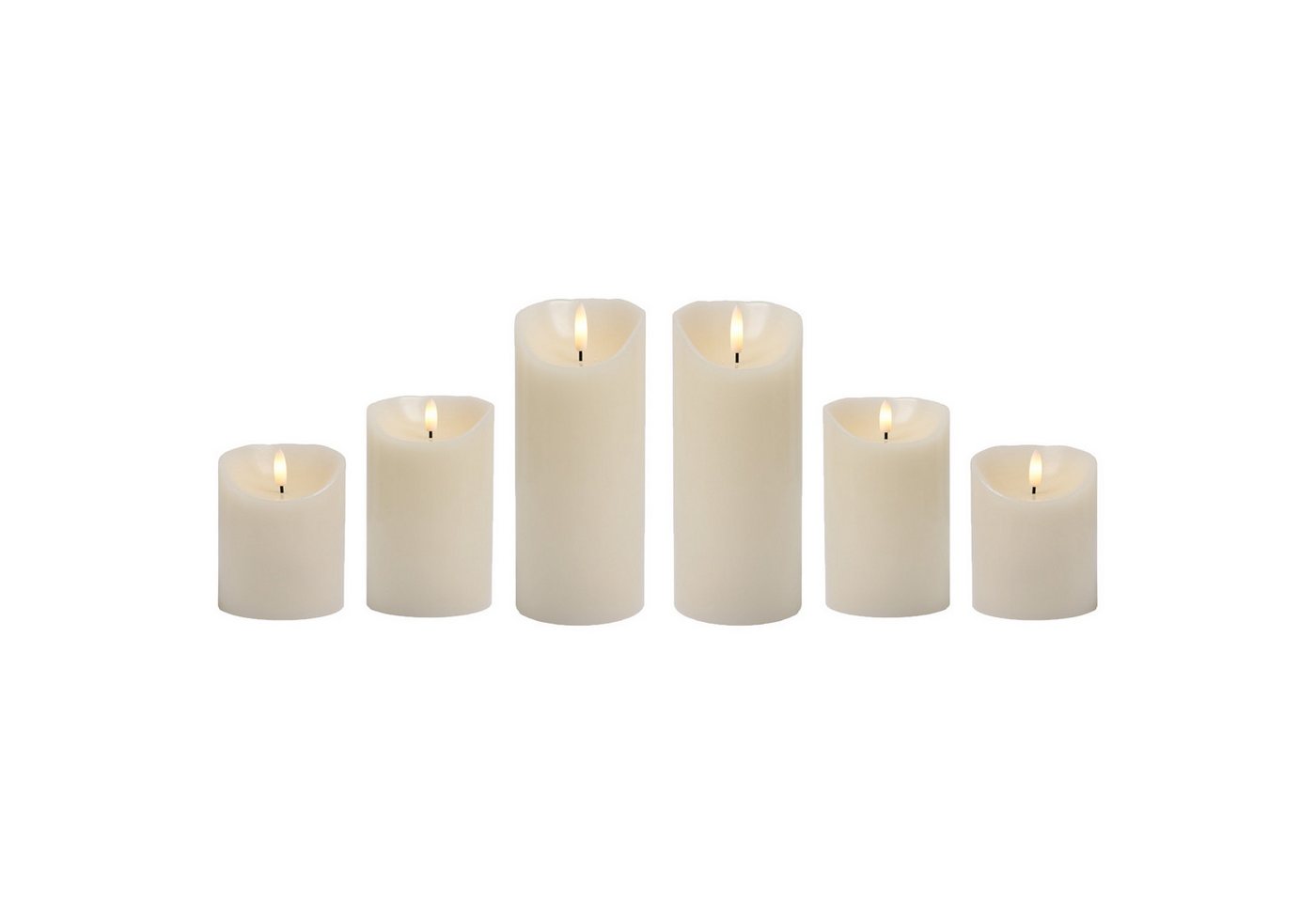 Marrakesch Orient & Mediterran Interior LED-Kerze 6er Set LED Echtwachs Kerze Stumpenkerze (6-tlg), Timer von Marrakesch Orient & Mediterran Interior