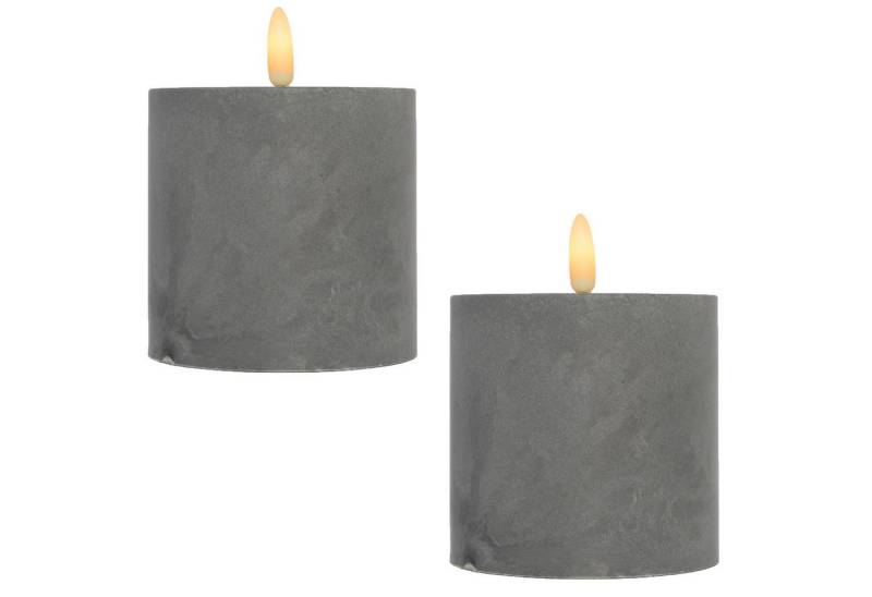 Marrakesch Orient & Mediterran Interior LED-Kerze 2er Set LED Kerze Zement Design Samod Rund (2-tlg) von Marrakesch Orient & Mediterran Interior
