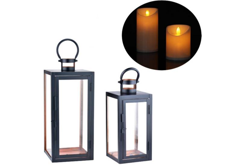 Marrakesch Orient & Mediterran Interior LED-Leuchte 2er Set LED Moderne Laterne Gartenlaterne Deko Modern Marra Schwarz (2 St) von Marrakesch Orient & Mediterran Interior