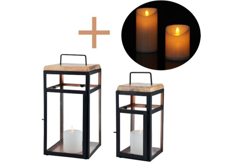 Marrakesch Orient & Mediterran Interior LED-Leuchte 2er Set LED Skandinavisches Design Balkon Garten Windlicht Laterne (2 St) von Marrakesch Orient & Mediterran Interior