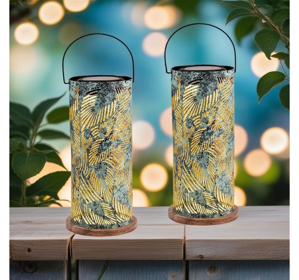 Marrakesch Orient & Mediterran Interior LED Solarleuchte 2er Set Holzsockel Vintage Solarlaterne Solar Laterne Windlicht Grün, LED fest integriert, LED Marrakesch Orient & Mediterran Interior LED Solarleuchte 2er Set Holzsockel Vintage Solarlaterne Solar Laterne Windlicht Grün, LED fest integriert, LED von Marrakesch Orient & Mediterran Interior