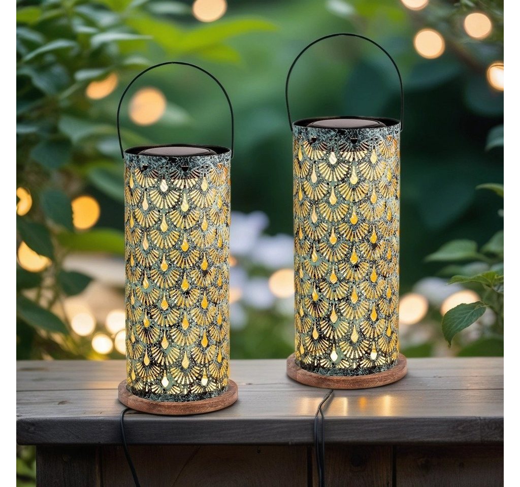 Marrakesch Orient & Mediterran Interior LED Solarleuchte 2er Set Orientalische Solarlaterne Solar Lampe für Draussen Deko Grün, LED fest integriert, Hängelaterne Marrakesch Orient & Mediterran Interior LED Solarleuchte 2er Set Orientalische Solarlaterne Solar Lampe für Draussen Deko Grün, LED fest integriert, Hängelaterne von Marrakesch Orient & Mediterran Interior