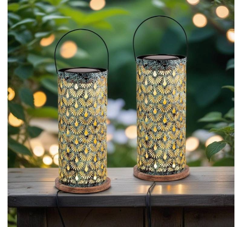 Marrakesch Orient & Mediterran Interior LED Solarleuchte 2er Set Orientalische Solarlaterne Solar Lampe für Draussen Deko Grün, LED fest integriert, Hängelaterne Marrakesch Orient & Mediterran Interior LED Solarleuchte 2er Set Orientalische Solarlaterne Solar Lampe für Draussen Deko Grün, LED fest integriert, Hängelaterne von Marrakesch Orient & Mediterran Interior