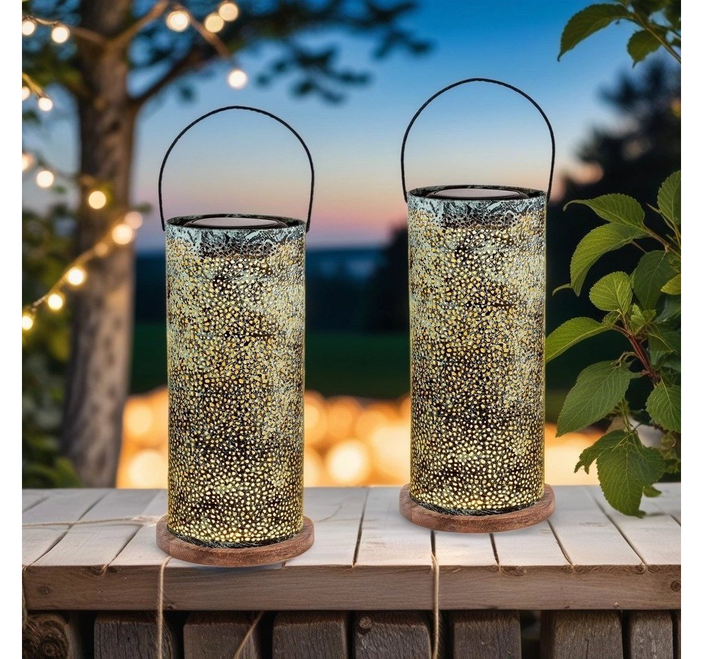 Marrakesch Orient & Mediterran Interior LED Solarleuchte 2er Set Skandinavische Solarlaterne Solar Lampe für Draussen Grün, LED fest integriert Marrakesch Orient & Mediterran Interior LED Solarleuchte 2er Set Skandinavische Solarlaterne Solar Lampe für Draussen Grün, LED fest integriert von Marrakesch Orient & Mediterran Interior