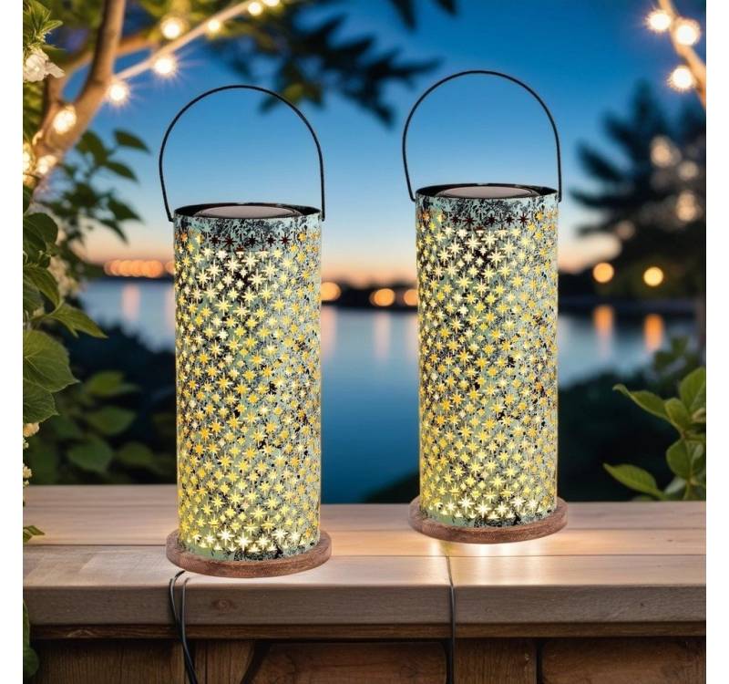Marrakesch Orient & Mediterran Interior LED Solarleuchte 2er Set Vintage Solarlaterne Solar Lampe für Draussen Modern Grün, LED fest integriert Marrakesch Orient & Mediterran Interior LED Solarleuchte 2er Set Vintage Solarlaterne Solar Lampe für Draussen Modern Grün, LED fest integriert von Marrakesch Orient & Mediterran Interior