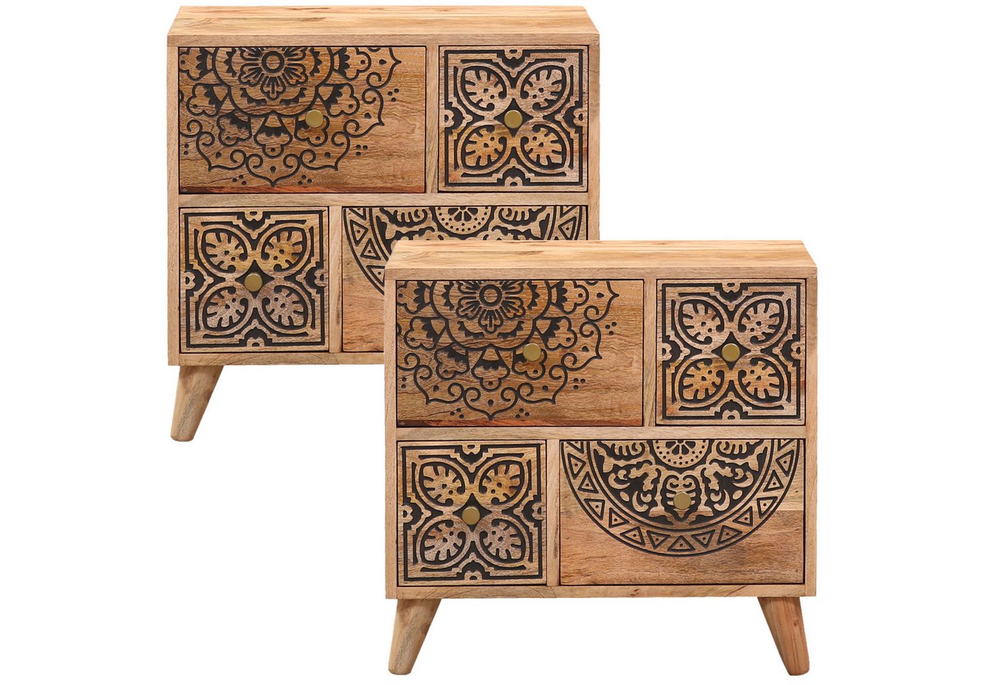 Marrakesch Orient & Mediterran Interior Nachttisch 2er Set Orientalische Möbel Nachttisch Kommode Nachtschrank Narjo (2-St) von Marrakesch Orient & Mediterran Interior