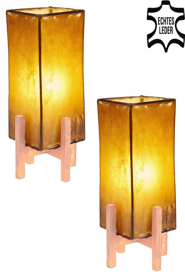 Marrakesch Orient & Mediterran Interior Nachttischlampe 2er SET Janka Braun mit braunem Gestell, 2er SET, Handarbeit Marrakesch Orient & Mediterran Interior Nachttischlampe 2er SET Janka Braun mit braunem Gestell, 2er SET, Handarbeit von Marrakesch Orient & Mediterran Interior