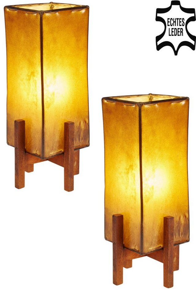 Marrakesch Orient & Mediterran Interior Nachttischlampe 2er SET Janka Braun mit dunkelbraunem Gestell, 2er SET, Handarbeit Marrakesch Orient & Mediterran Interior Nachttischlampe 2er SET Janka Braun mit dunkelbraunem Gestell, 2er SET, Handarbeit von Marrakesch Orient & Mediterran Interior