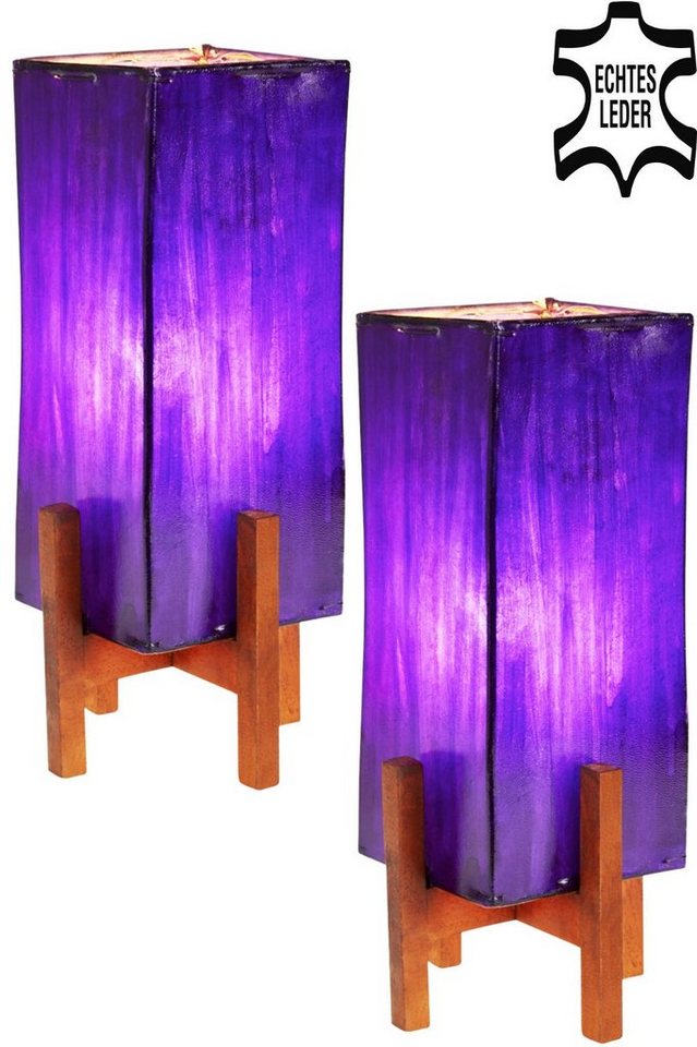 Marrakesch Orient & Mediterran Interior Nachttischlampe 2er SET Janka Lila mit dunkelbraunem Gestell, 2er SET, Handarbeit Marrakesch Orient & Mediterran Interior Nachttischlampe 2er SET Janka Lila mit dunkelbraunem Gestell, 2er SET, Handarbeit von Marrakesch Orient & Mediterran Interior