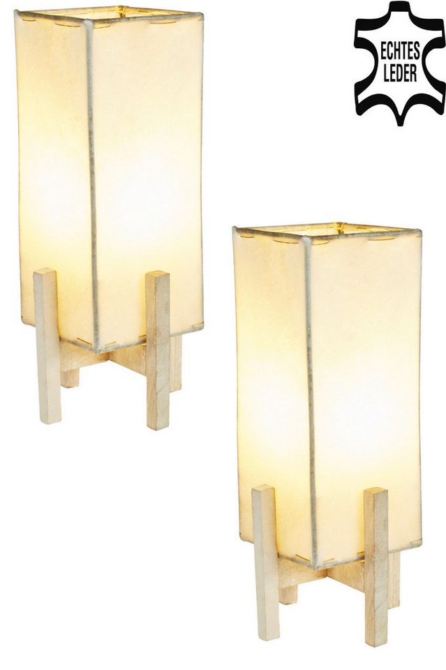 Marrakesch Orient & Mediterran Interior Nachttischlampe 2er SET Janka Natur mit weissem Gestell, 2er SET, Handarbeit Marrakesch Orient & Mediterran Interior Nachttischlampe 2er SET Janka Natur mit weissem Gestell, 2er SET, Handarbeit von Marrakesch Orient & Mediterran Interior