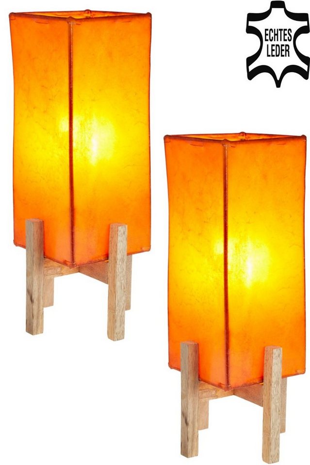 Marrakesch Orient & Mediterran Interior Nachttischlampe 2er SET Nachttischlampe Janka Orange mit Tischlampe braunem Gestell, 2er SET, Handarbeit Marrakesch Orient & Mediterran Interior Nachttischlampe 2er SET Nachttischlampe Janka Orange mit Tischlampe braunem Gestell, 2er SET, Handarbeit von Marrakesch Orient & Mediterran Interior