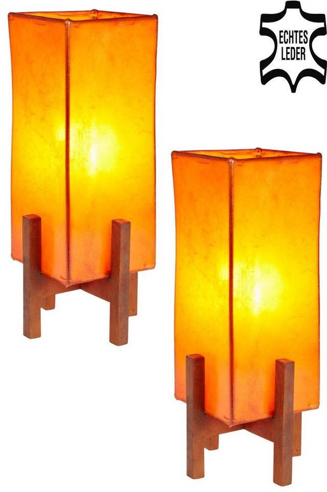 Marrakesch Orient & Mediterran Interior Nachttischlampe 2er SET Tischlampe Janka Orange Tischleuchte mit dunkelbraunem Gestell, 2er SET, Handarbeit Marrakesch Orient & Mediterran Interior Nachttischlampe 2er SET Tischlampe Janka Orange Tischleuchte mit dunkelbraunem Gestell, 2er SET, Handarbeit von Marrakesch Orient & Mediterran Interior