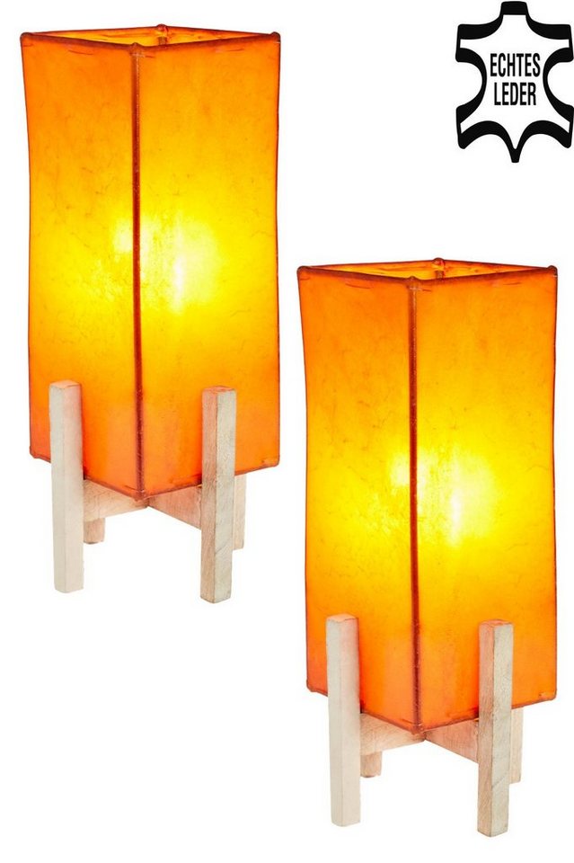 Marrakesch Orient & Mediterran Interior Nachttischlampe 2er SET Tischlampe Janka Orange Tischleuchte mit weissem Gestell 39cm, 2er SET, Handarbeit Marrakesch Orient & Mediterran Interior Nachttischlampe 2er SET Tischlampe Janka Orange Tischleuchte mit weissem Gestell 39cm, 2er SET, Handarbeit von Marrakesch Orient & Mediterran Interior