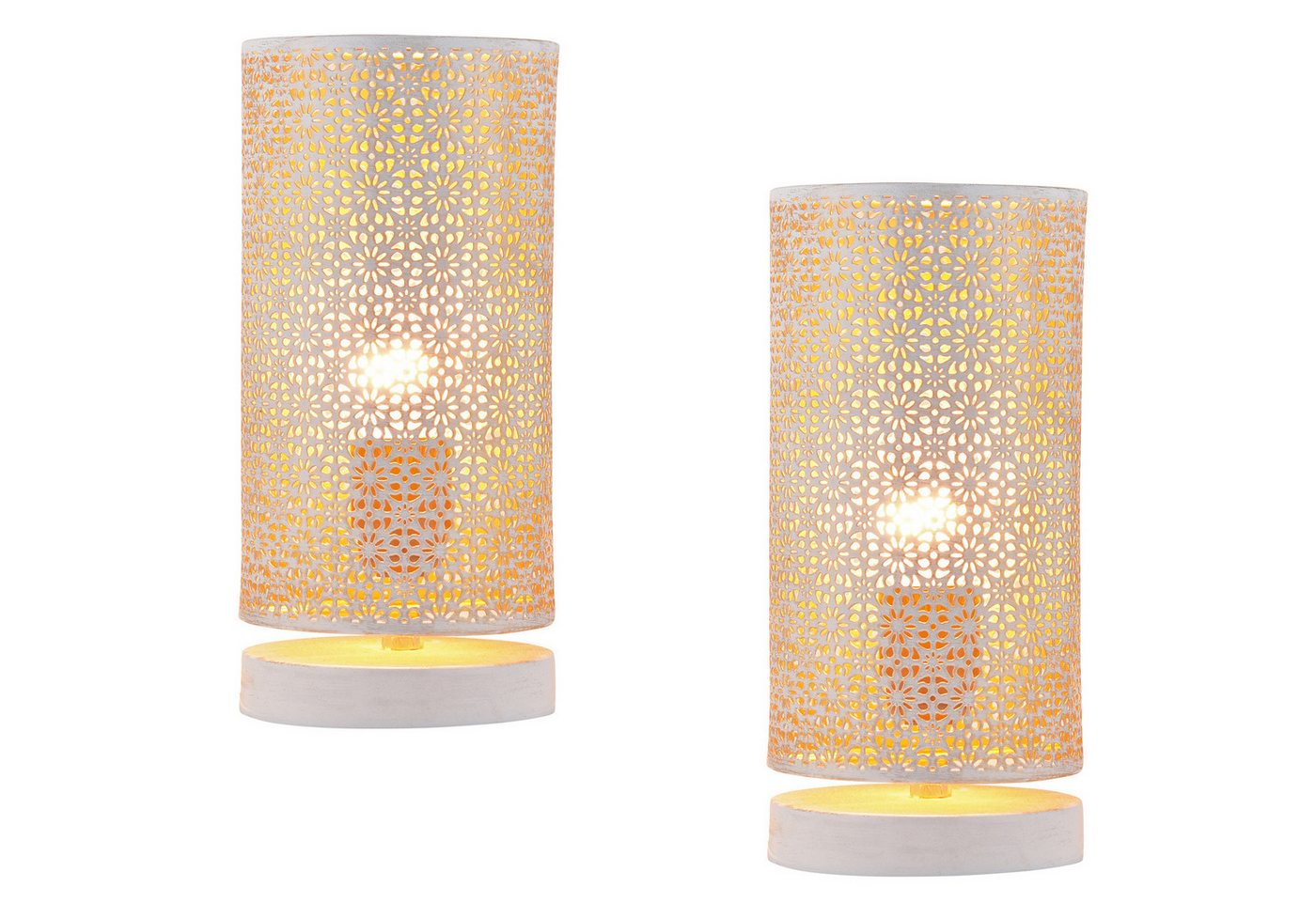 Marrakesch Orient & Mediterran Interior Nachttischlampe 2er Set Boho Deko Tischlampe Nachttischlampe Lampe Tuza Weiß, Leuchtmittel nicht im Lieferumfang, Handarbeit Marrakesch Orient & Mediterran Interior Nachttischlampe 2er Set Boho Deko Tischlampe Nachttischlampe Lampe Tuza Weiß, Leuchtmittel nicht im Lieferumfang, Handarbeit von Marrakesch Orient & Mediterran Interior