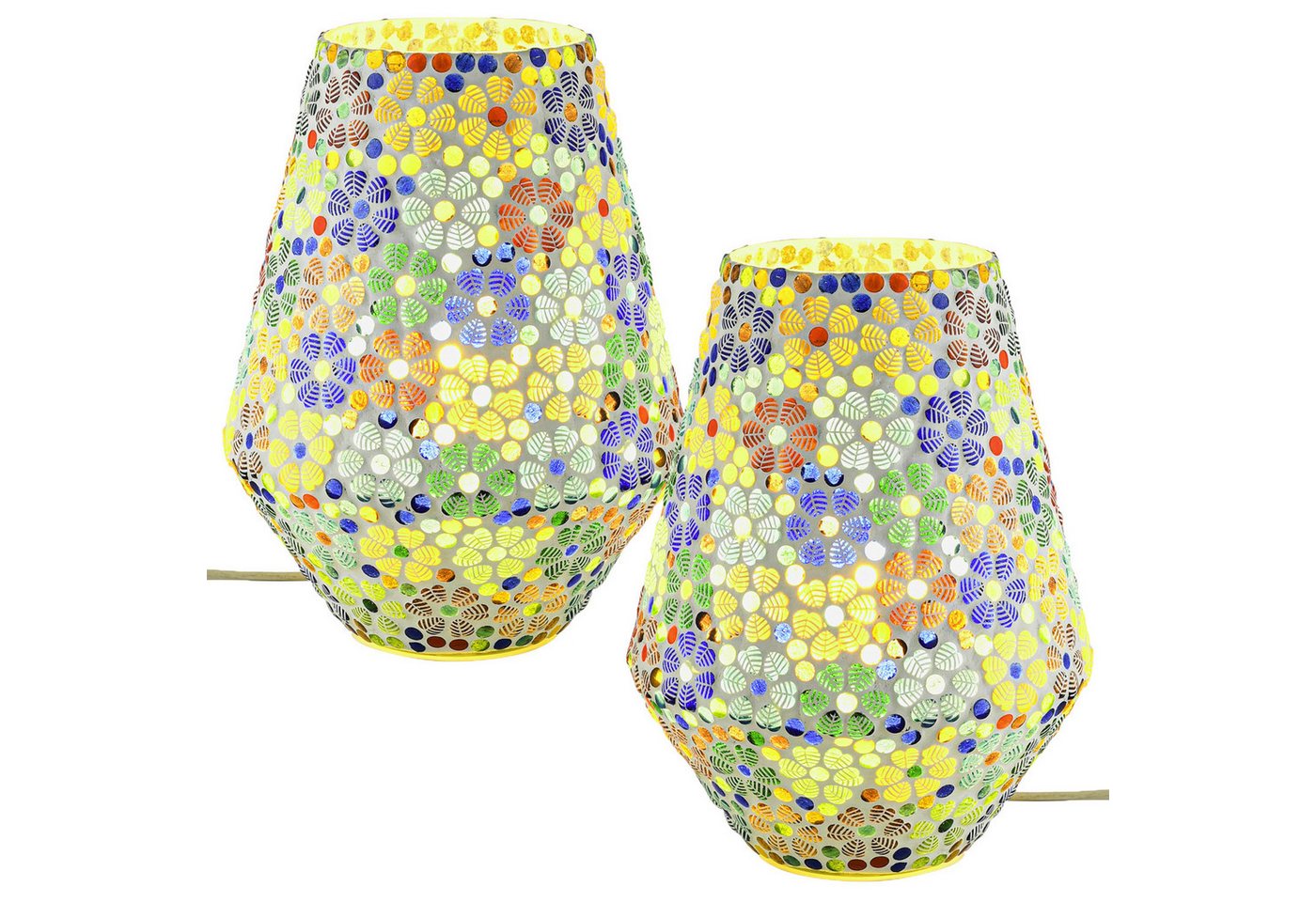Marrakesch Orient & Mediterran Interior Nachttischlampe 2er Set Boho Deko tischlampe Nachtischlampe aus Glas Mosaik Fikus -3-, Handarbeit Marrakesch Orient & Mediterran Interior Nachttischlampe 2er Set Boho Deko tischlampe Nachtischlampe aus Glas Mosaik Fikus -3-, Handarbeit von Marrakesch Orient & Mediterran Interior