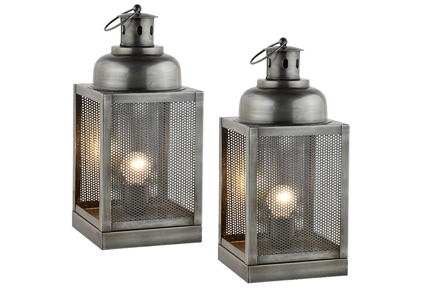 Marrakesch Orient & Mediterran Interior Nachttischlampe 2er Set Moderne Lampe Tischlampe Nachttischlampe Ceed Silber, E27, Handarbeit von Marrakesch Orient & Mediterran Interior