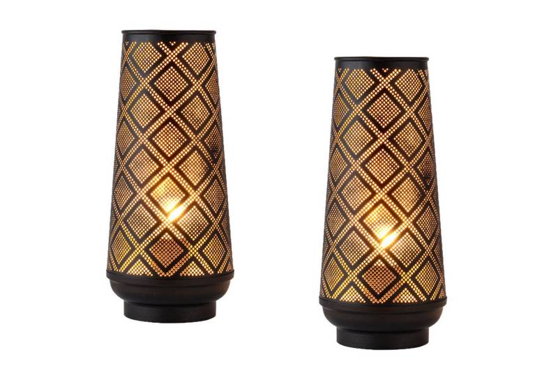 Marrakesch Orient & Mediterran Interior Nachttischlampe 2er Set Orientalische Deko Stehlampe Tischlampe Lampe Klein Schwarz, Handarbeit von Marrakesch Orient & Mediterran Interior