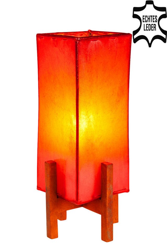 Marrakesch Orient & Mediterran Interior Nachttischlampe Ledertischlampe Janka Rot mit dunkelbraunem Gestell, Handarbeit Marrakesch Orient & Mediterran Interior Nachttischlampe Ledertischlampe Janka Rot mit dunkelbraunem Gestell, Handarbeit von Marrakesch Orient & Mediterran Interior
