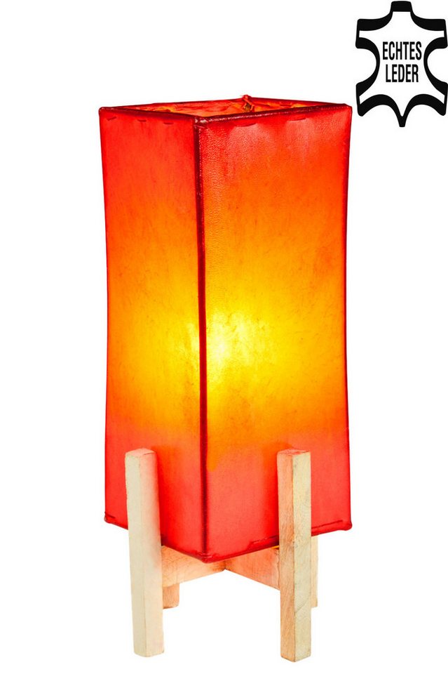 Marrakesch Orient & Mediterran Interior Nachttischlampe Ledertischlampe Janka Rot mit weißem Gestell, Handarbeit Marrakesch Orient & Mediterran Interior Nachttischlampe Ledertischlampe Janka Rot mit weißem Gestell, Handarbeit von Marrakesch Orient & Mediterran Interior