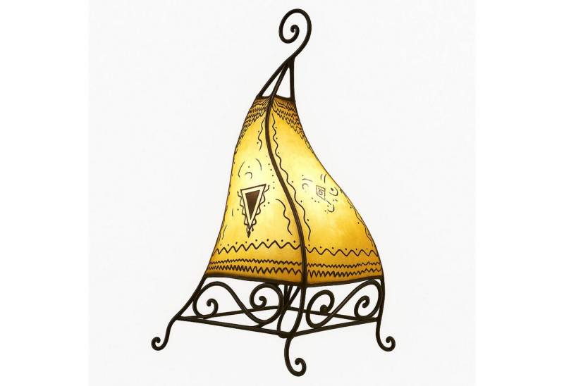 Marrakesch Orient & Mediterran Interior Nachttischlampe Tischlampe Marrakesch Natur 50cm aus Leder und Eisen, Handarbeit, Handarbeit von Marrakesch Orient & Mediterran Interior