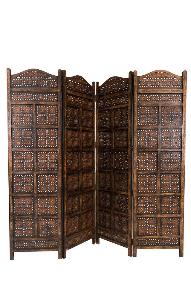 Marrakesch Orient & Mediterran Interior Paravent Paravent Kamala Raumteiler Holz Handarbeit orientalisch 200cm, Handarbeit von Marrakesch Orient & Mediterran Interior