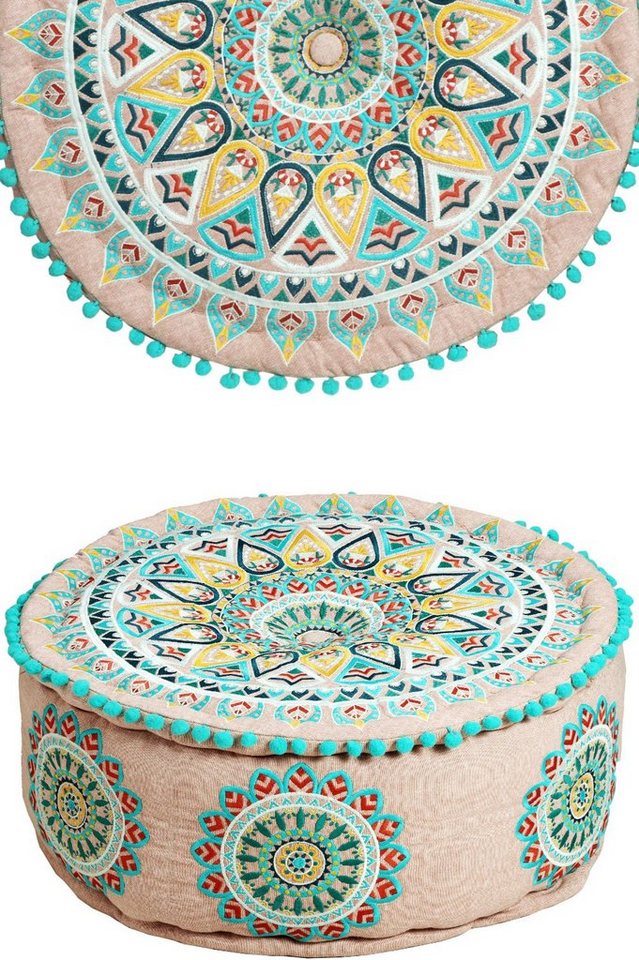 Marrakesch Orient & Mediterran Interior Pouf Arabisches Sitzpouf Badar, Sitzkissen, Bodenkissen, Handarbeit von Marrakesch Orient & Mediterran Interior