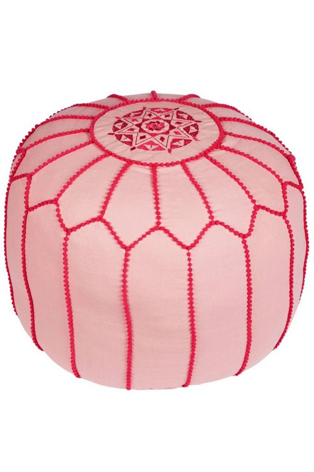 Marrakesch Orient & Mediterran Interior Pouf Marokkanische Pouf Sitzkissen Sitzpouf Deko Outdoor Chems rosa 45cm (1-St), Handarbeit von Marrakesch Orient & Mediterran Interior