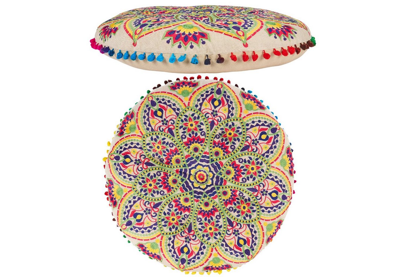 Marrakesch Orient & Mediterran Interior Pouf Orientalische Bodenkissen, Sitzkissen Hakika, Hocker, Yogakissen, Handarbeit von Marrakesch Orient & Mediterran Interior