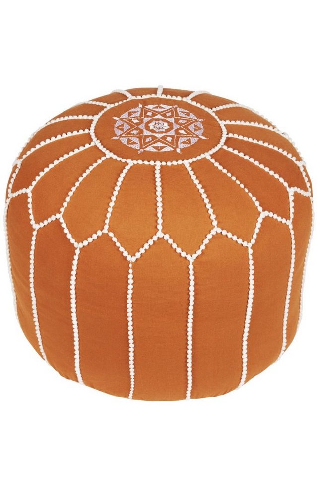 Marrakesch Orient & Mediterran Interior Pouf Orientalische Pouf Sitzkissen Deko Outdoor Chems braun (1-St), Handarbeit von Marrakesch Orient & Mediterran Interior