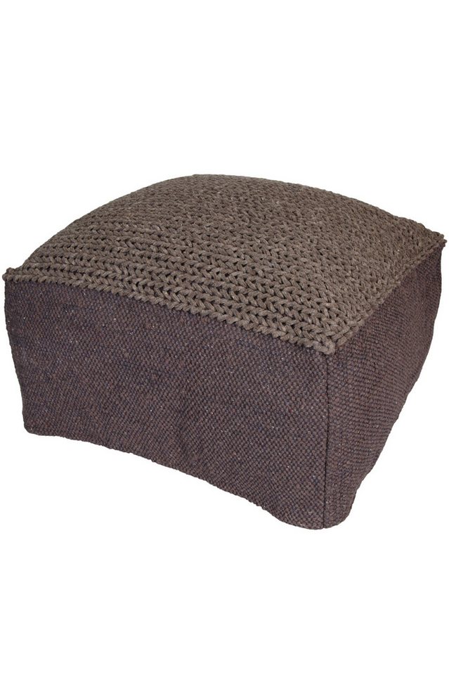 Marrakesch Orient & Mediterran Interior Pouf Sitzkissen Sitzpouf Bailee 60cm Eckig Braun, Handarbeit von Marrakesch Orient & Mediterran Interior