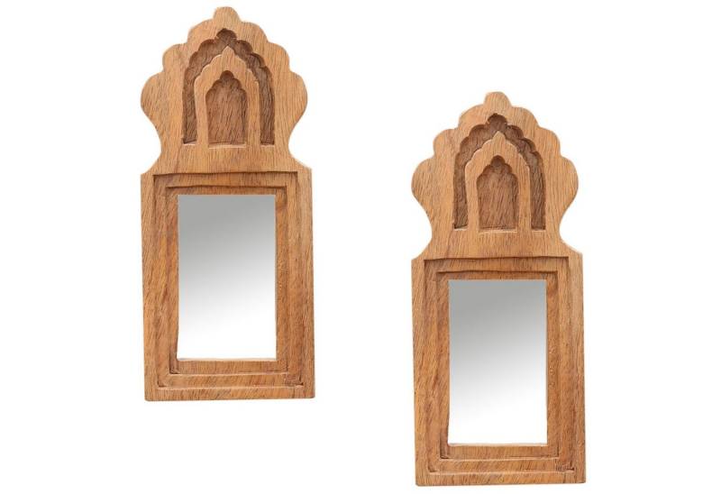 Marrakesch Orient & Mediterran Interior Schminkspiegel 2er Set Wandspiegel Mukana Natur H 22cm × B 10cm × T 3cm, Boho Marrakesch Orient & Mediterran Interior Schminkspiegel 2er Set Wandspiegel Mukana Natur H 22cm × B 10cm × T 3cm, Boho von Marrakesch Orient & Mediterran Interior