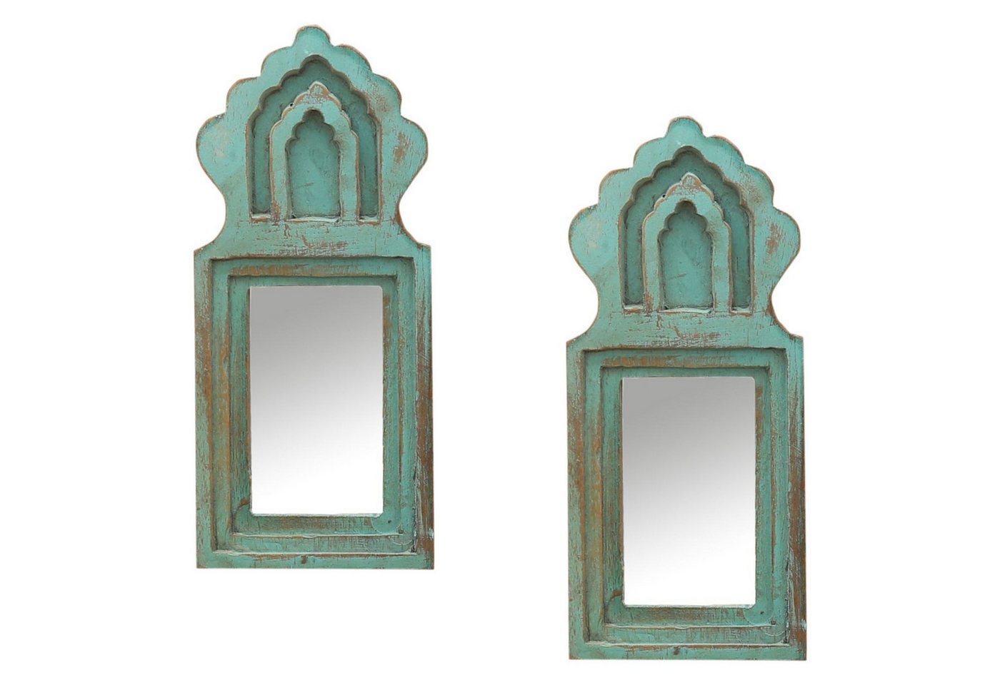 Marrakesch Orient & Mediterran Interior Schminkspiegel 2er Set Wandspiegel Mukana Türkis H 22cm × B 10cm × T 3cm, Boho Marrakesch Orient & Mediterran Interior Schminkspiegel 2er Set Wandspiegel Mukana Türkis H 22cm × B 10cm × T 3cm, Boho von Marrakesch Orient & Mediterran Interior