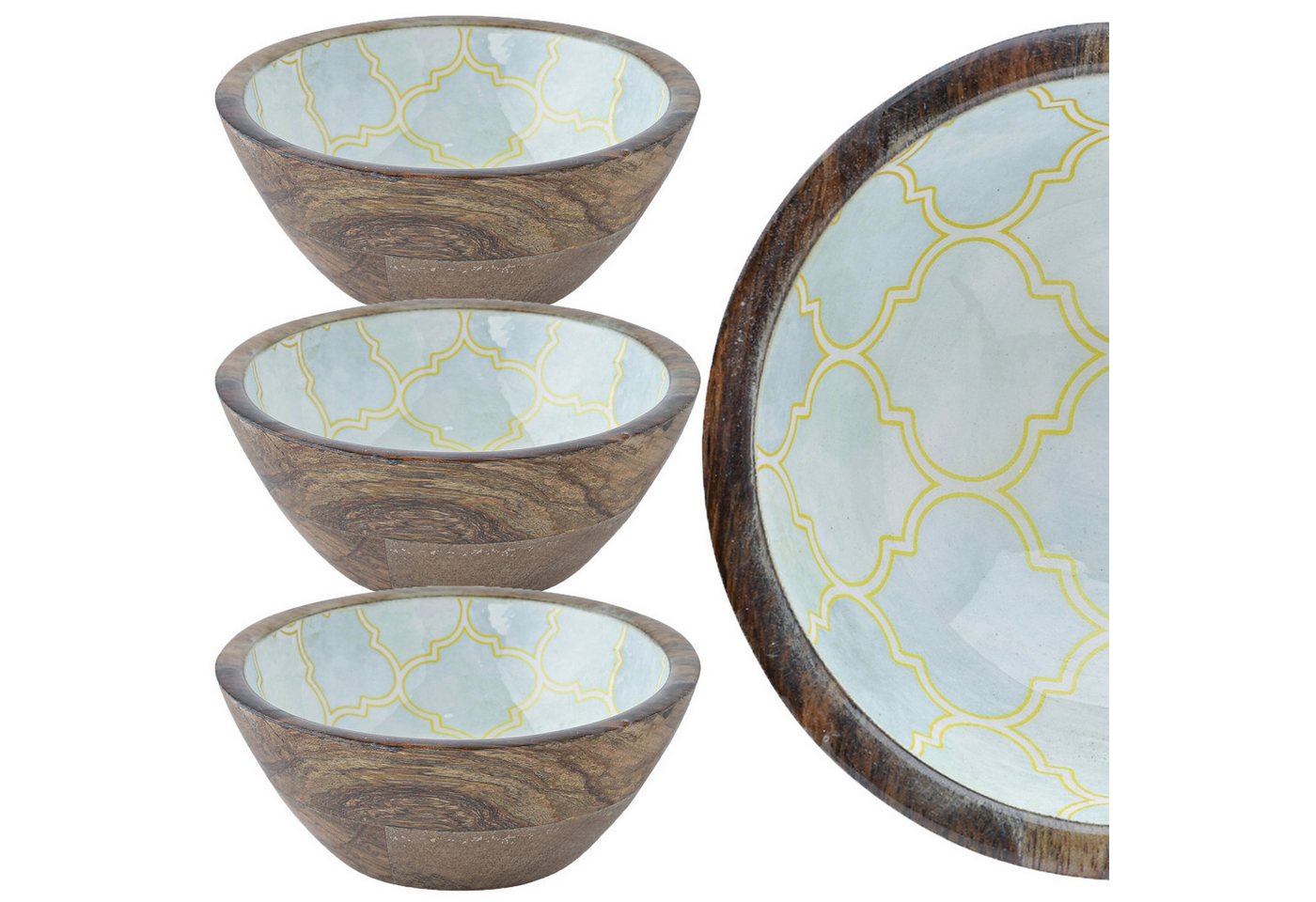 Marrakesch Orient & Mediterran Interior Snackschale 3er Set Schale Schmuckschale Schlüsselschale Kesse -3-, Mangoholz, (3-tlg), handgefertigt von Marrakesch Orient & Mediterran Interior