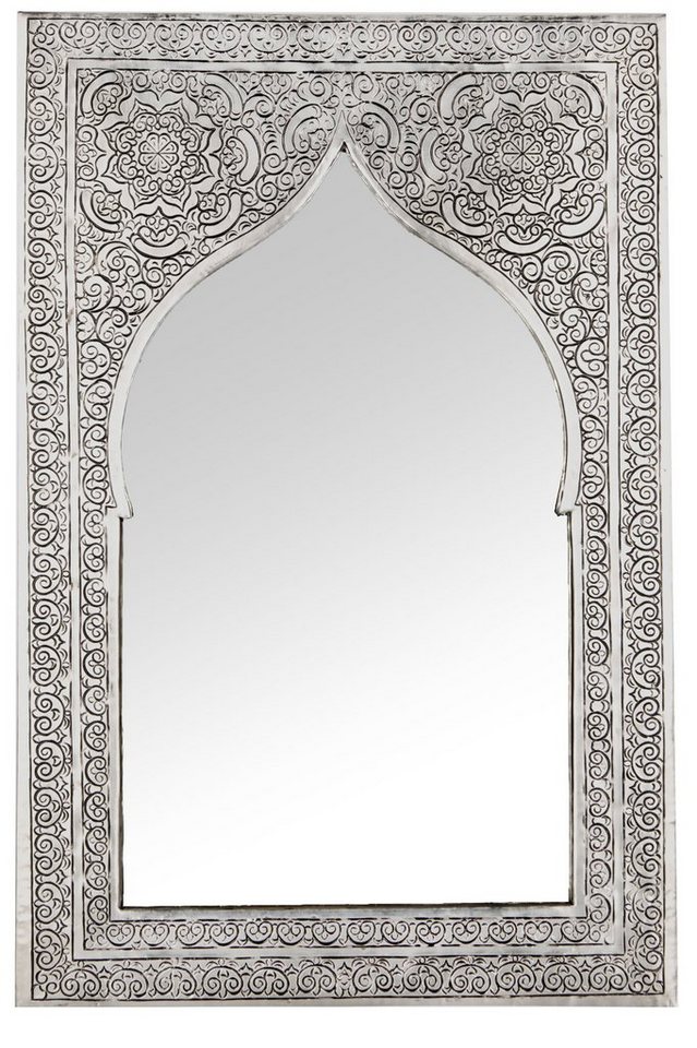 Marrakesch Orient & Mediterran Interior Spiegel Orientalischer Spiegel Malika Silber klein, Handarbeit von Marrakesch Orient & Mediterran Interior