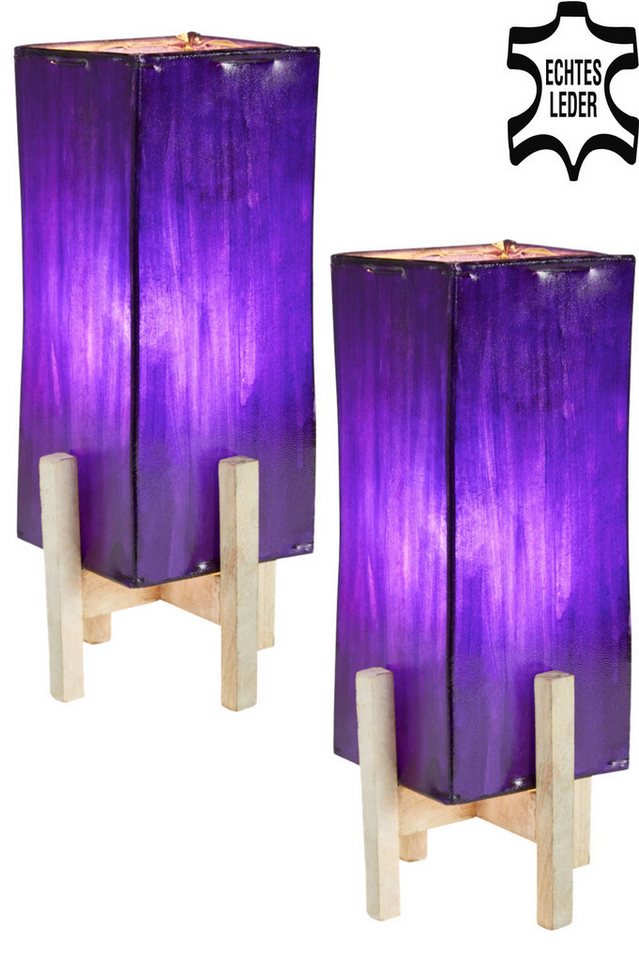 Marrakesch Orient & Mediterran Interior Stehlampe 2er SET Janka Lila mit weissem Gestell, 2er SET, Handarbeit von Marrakesch Orient & Mediterran Interior