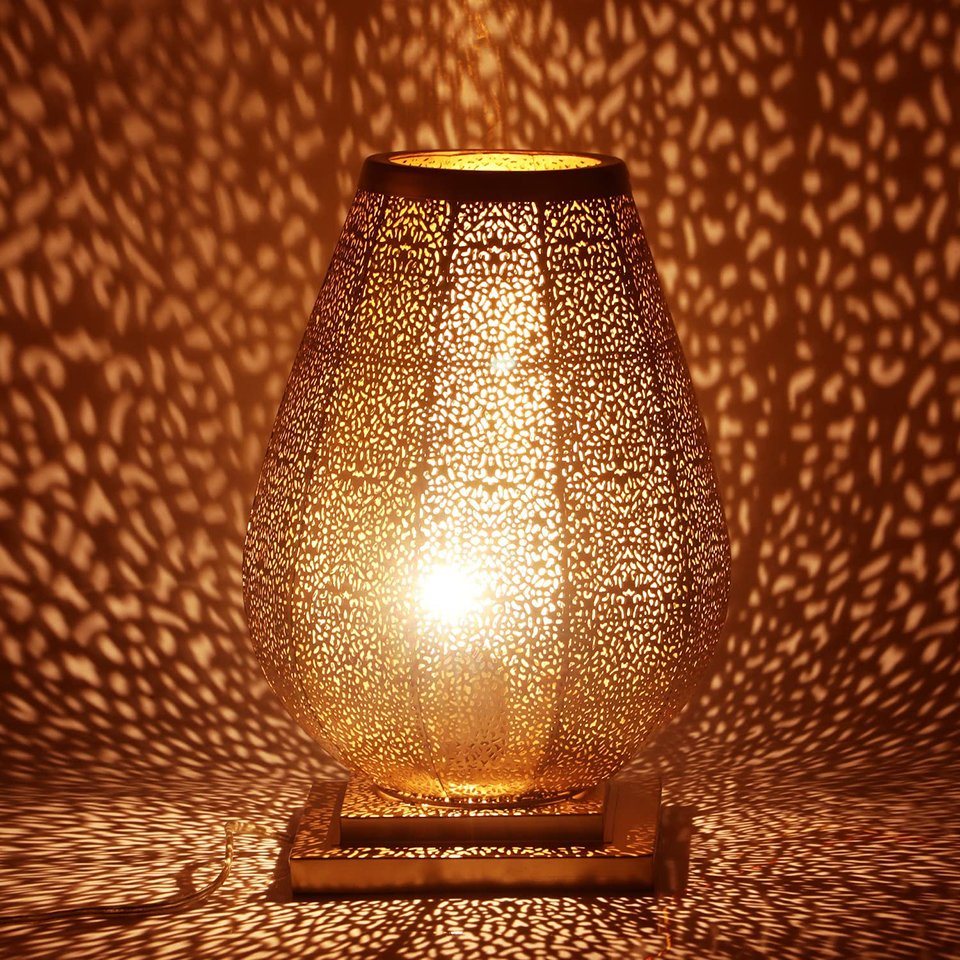 Marrakesch Orient & Mediterran Interior Stehlampe Orientalische Tischlampe Lampe Manal 37cm in Gold von Marrakesch Orient & Mediterran Interior