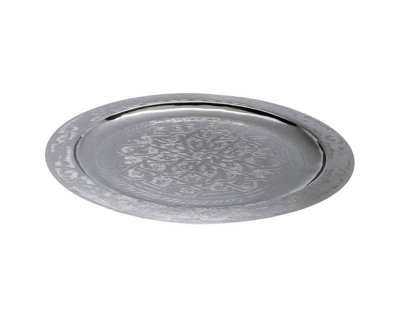 Marrakesch Orient & Mediterran Interior Dekotablett Orientalisches Tablett Mehdia 40cm Silberfarbig, Handarbeit Marrakesch Orient & Mediterran Interior Dekotablett Orientalisches Tablett Mehdia 40cm Silberfarbig, Handarbeit von Marrakesch Orient & Mediterran Interior