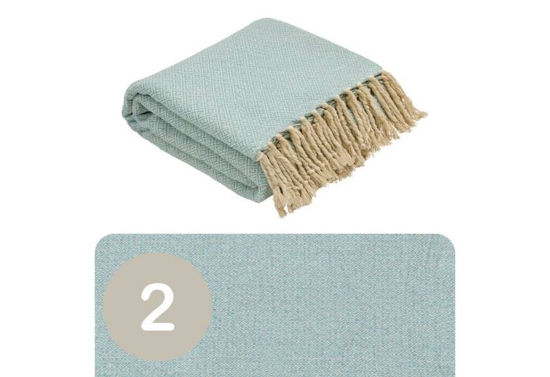 Marrakesch Orient & Mediterran Interior Tagesdecke 2er Set Calix Tagesdecke Decke Blau 125x150 aus Baumwolle, Boho Deko Marrakesch Orient & Mediterran Interior Tagesdecke 2er Set Calix Tagesdecke Decke Blau 125x150 aus Baumwolle, Boho Deko von Marrakesch Orient & Mediterran Interior