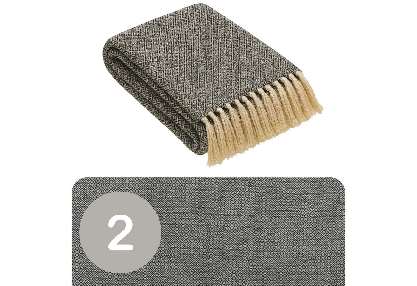 Marrakesch Orient & Mediterran Interior Tagesdecke 2er Set Calix Tagesdecke Decke Dunkelgrau 125x150 aus Baumwolle, Boho Marrakesch Orient & Mediterran Interior Tagesdecke 2er Set Calix Tagesdecke Decke Dunkelgrau 125x150 aus Baumwolle, Boho von Marrakesch Orient & Mediterran Interior